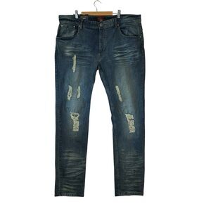 Truth Substance Common Sense Jeans Men Size 40X 34 Blue Skinny Fit Distressed